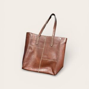 Elegant Brown Leather Tote Bag